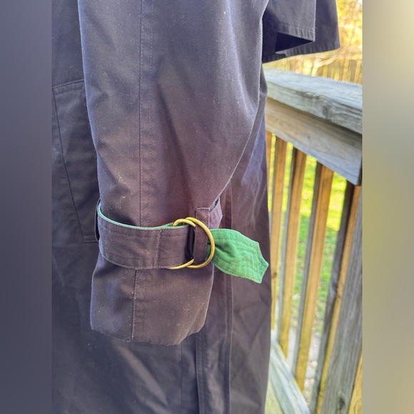 Misty harbor navy and green plain trench coat with removable liner size 8 - Picture 6 of 12